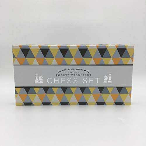 Robert Frederick Wooden Chess Set with 32 Pieces and 28 x 28cm Bi-Fold Board in Patterned Box 3