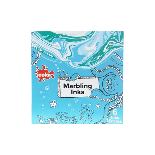 scola Marbling Ink - Oil Based | 6 Assorted Colours, 25ml Bottles | Model MI25/6/A