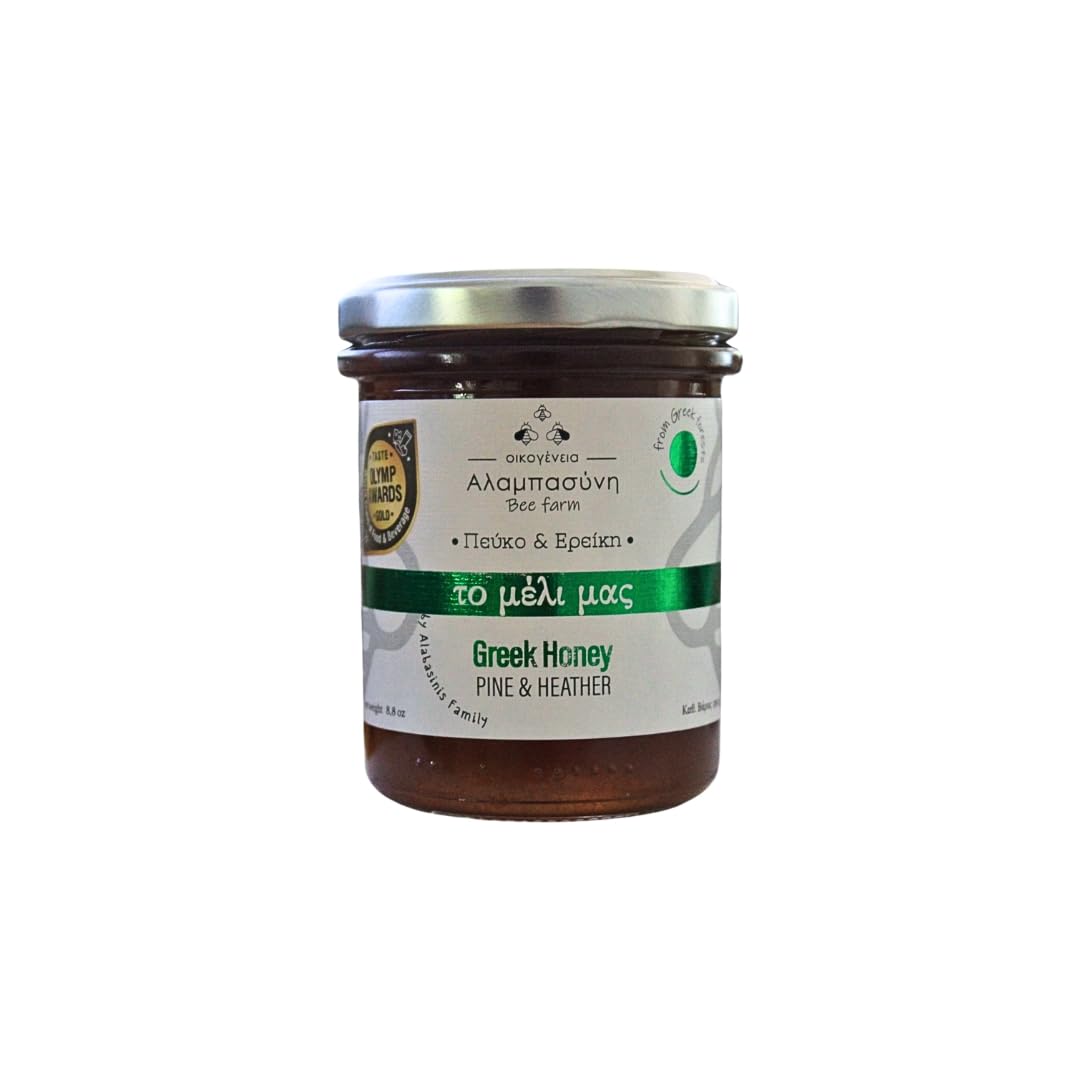 Alabasinis Family Greek Pine & Heather Honey Raw Unfiltered | 250g | Traditional Harvesting