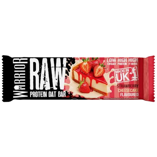 Warrior RAW Protein Bars – 12 x 75g Chewy Oat Flapjacks – High Protein, Low Sugar, High Fibre