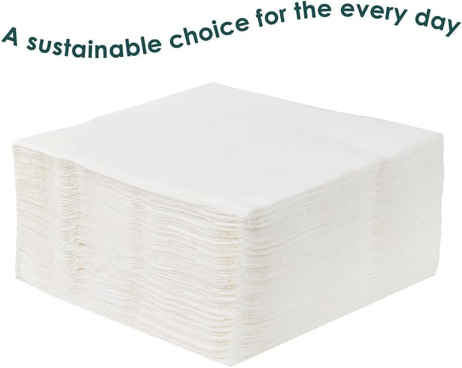 Talking Tables Table Kind 50 x Soft White 3-Ply Napkins, 33cm Eco-Friendly Compostable Serviettes
