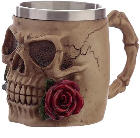 Puckator - Skulls and Roses Decorative Tankard Cup Gothic Home Decor - 1pc