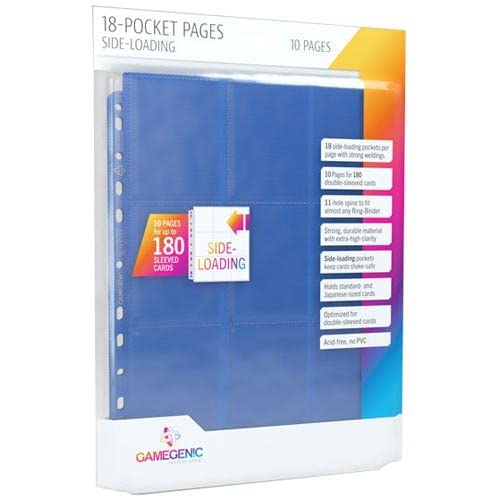 Gamegenic Sideloading 18-Pocket Pages Pack of 10 - Blue 2