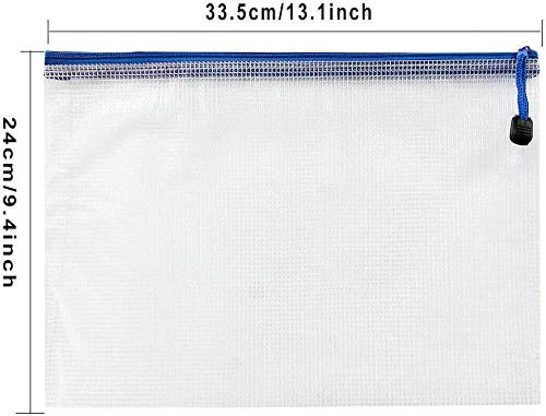 GoodtoU A4 Plastic Zip Lock Wallets - 36 Pack, Water Resistant Mesh Document Folders
