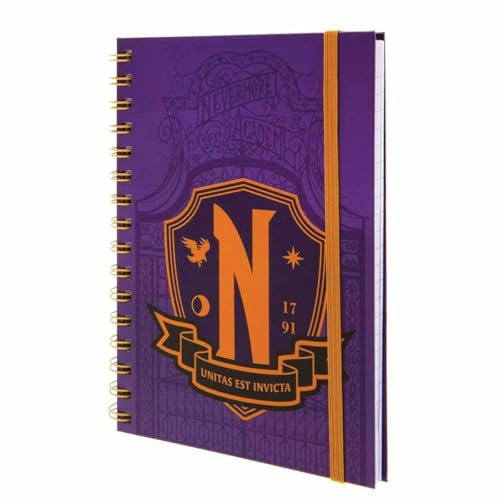 Wednesday Nevermore Shield A5 Wiro Notebook - Pyramid International (Notebook, Multicolor)