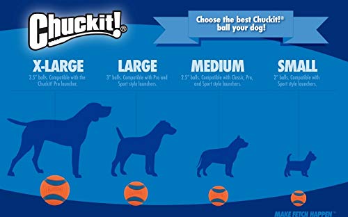 Chuckit! Max Glow Ball Medium 2 Pack - 6 cm Diameter Light Up Dog Toy 6