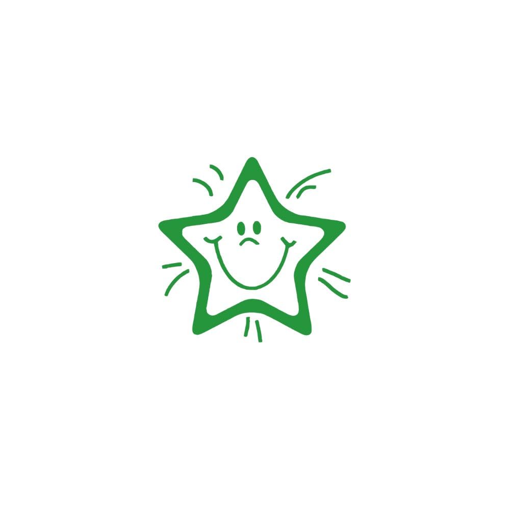 SuperStickers Smiley Star Pre Inked Stamper for teachers - Green. Positive Stamp for Marking. 2
