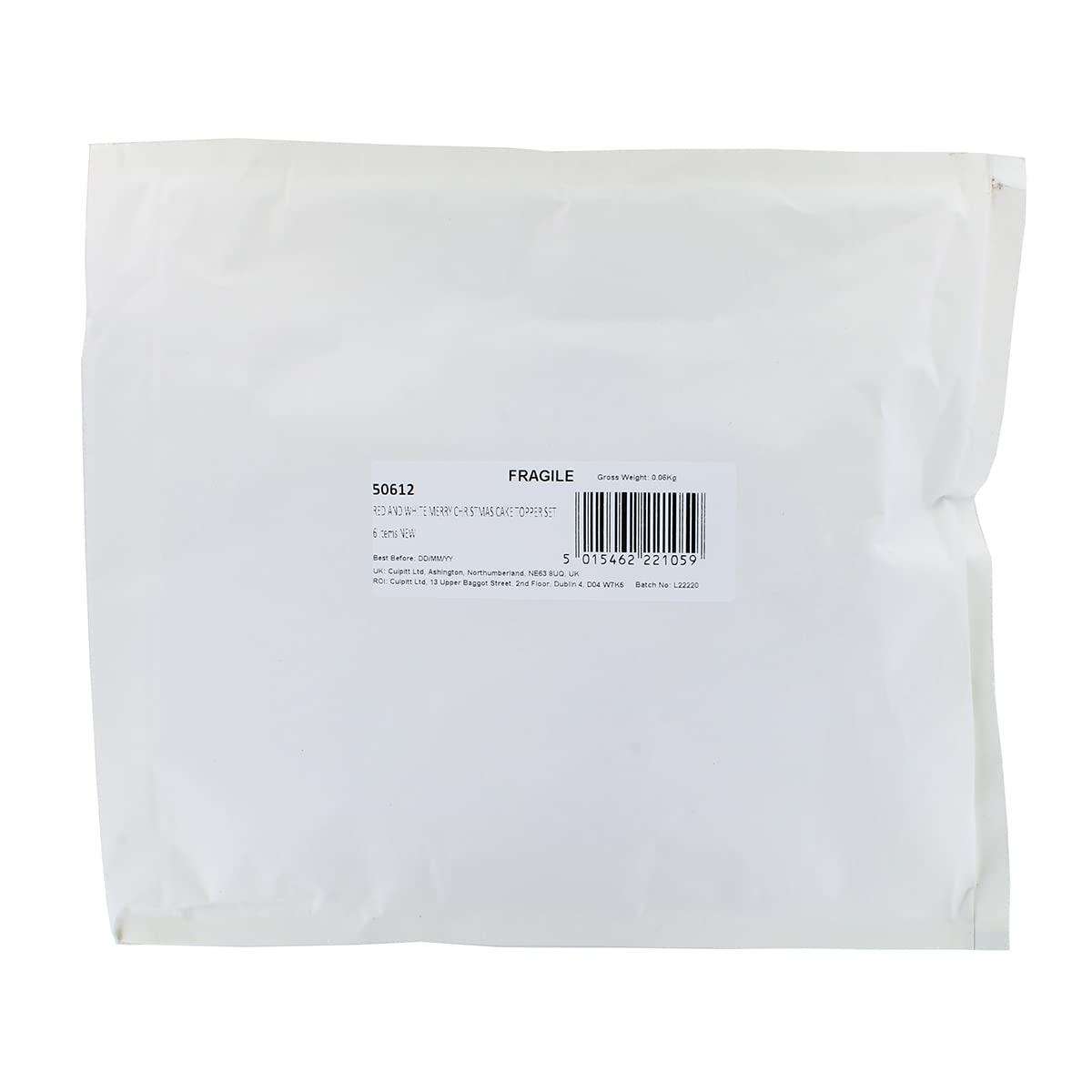 Culpitt Red and White Merry Christmas Cake Decoration Kit - Reusable Cake Topper Set for Holiday Baking 10