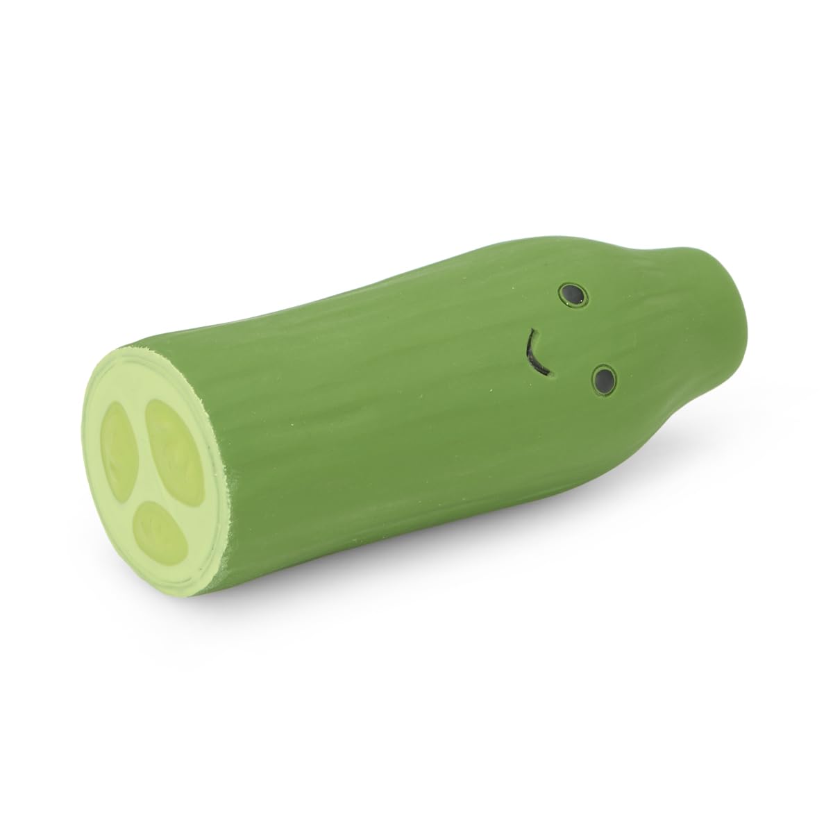 Petface Foodie Faces Cucumber Latex Dog Toy - Small, Squeaker, Durable Chew Toy 2
