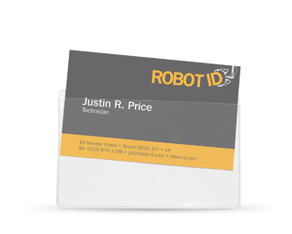 Pelltech Self Adhesive Business Card Pockets - Clear | 60 x 95mm | Pack of 150 2