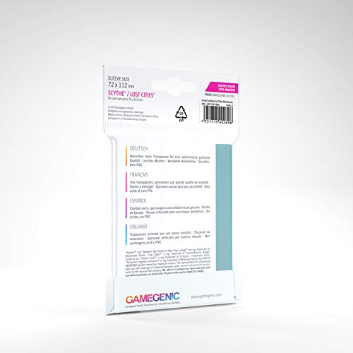 Gamegenic Prime Scythe/Lost Cities Card Sleeves 72x112mm (60 Count) Clear