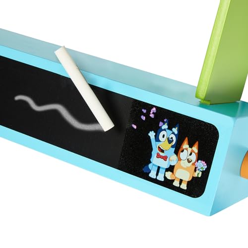 Bluey Wooden Puppet Theater Playset - FSC-Certified Wood, Includes 2 Hand Puppets 12