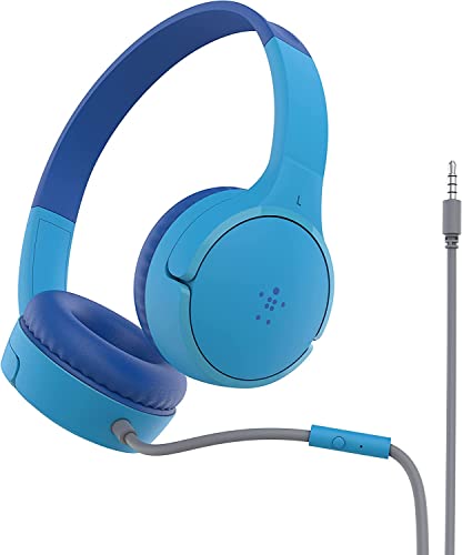 Belkin SOUNDFORM Mini Wired On-Ear Headphones for Kids - 85dB Limit, Built-in Mic | Blue 4