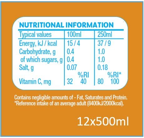 Ribena - Mango and Lime Juice Drink No Added Sugar 500ml - Multipack of 12