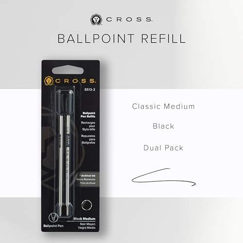 Cross Ballpoint Refill - Medium Black Ink (8513-2), 2 per Card 4