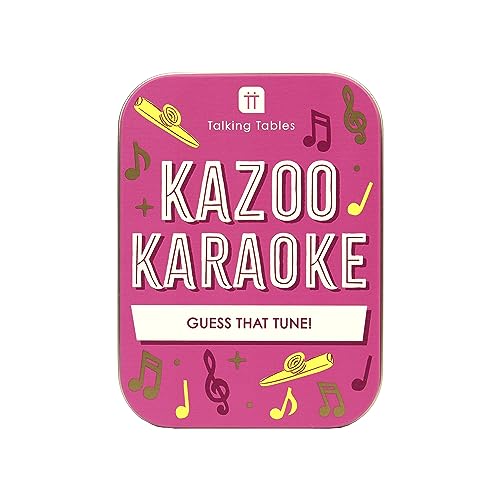 Talking Tables Karaoke Kazoo Guess Song Game - 132 Cards & 2 Kazoos | Ages 7+ | 2+ Players