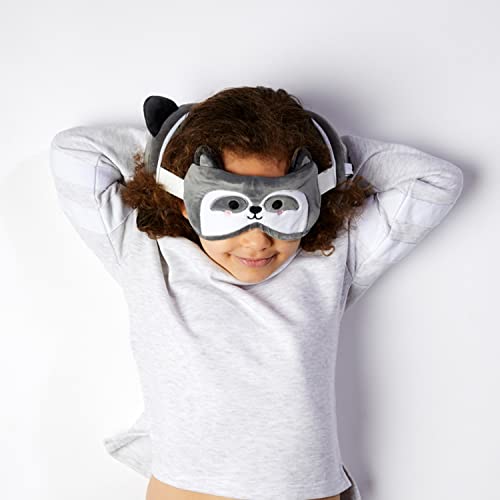 Puckator Raccoon Plush Travel Pillow & Eye Mask Combo (Multicolor)