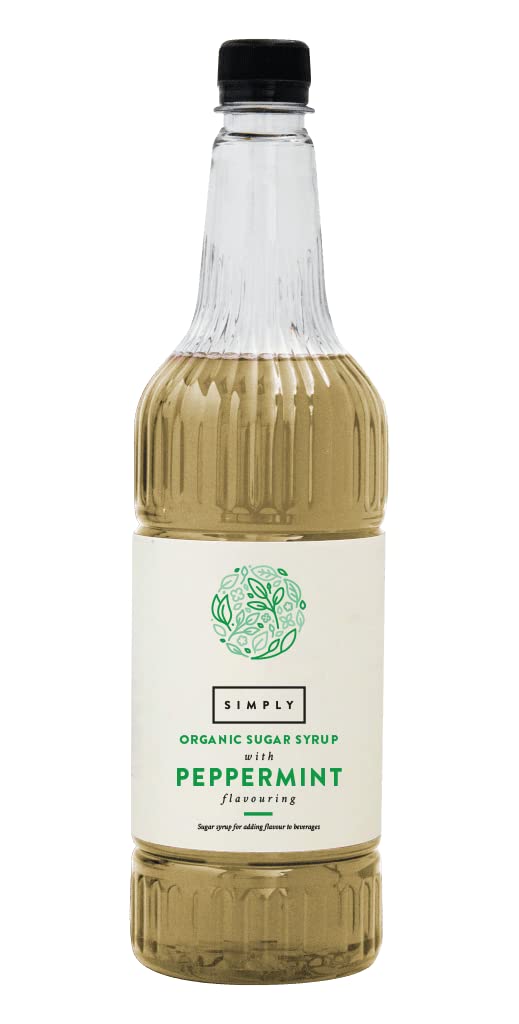 Simply Organic Peppermint Syrup - Vegan, Nut Free, 1 L | Natural Flavouring for Drinks & Baking 1