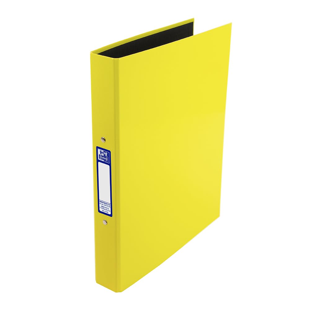 Oxford Premium A4 Ring Binder, Yellow Single Folder, 25mm Capacity, Laminated Paper on Board 1