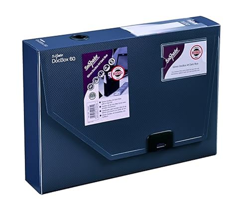 Snopake A4 DocBox Dark Blue 60mm Box File with Push Lock - Gaming Storage Solution (2023)