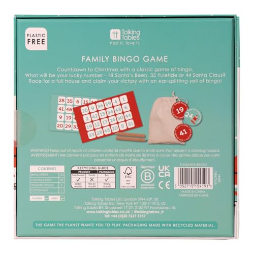 Talking Tables Posing Santa Bingo Game, 100 Sheets Score Pad, Christmas Family Card Game 7