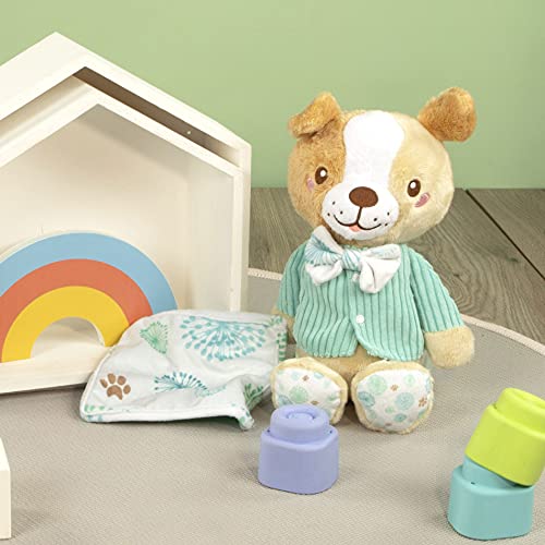 Clementoni Perrito+ Pete The Puppy Plush Toy - Soft Sensory Toy for Babies 0 Months+ 7