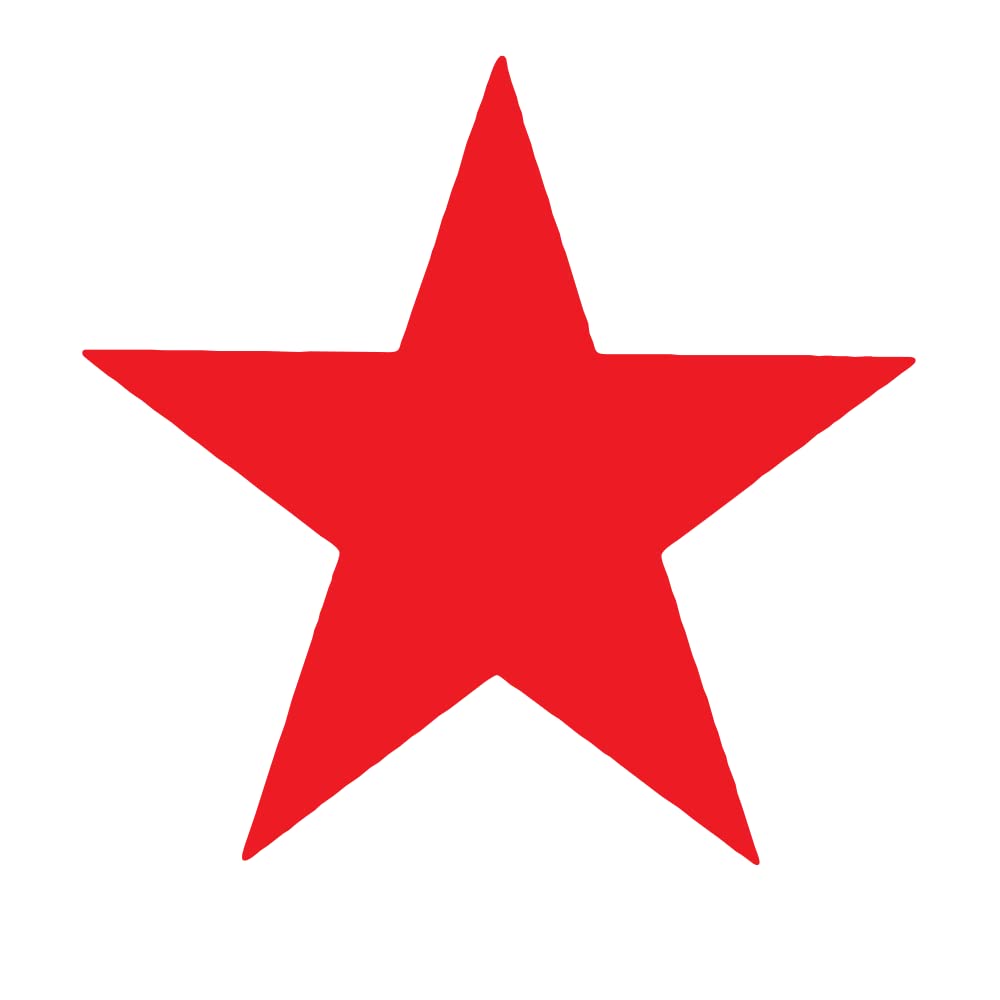 SuperStickers Pre-Inked Stamper - Red Star Design | 28mm Impression | Self-Inking