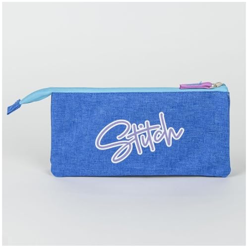 CERDÁ LIFE'S LITTLE MOMENTS Stitch Triple Compartment Pencil Case - Blue (2700001132)