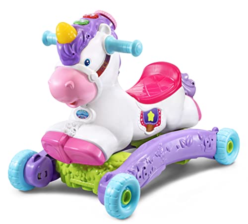 VTech Rock and Ride Unicorn - 2-in-1 Ride-On & Rocker | Interactive Learning Toy for 18-36 Months