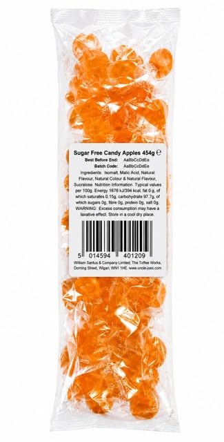 Uncle Joe's Sugar Free Candy Apples - Classic Flavour | 454g Bag 2