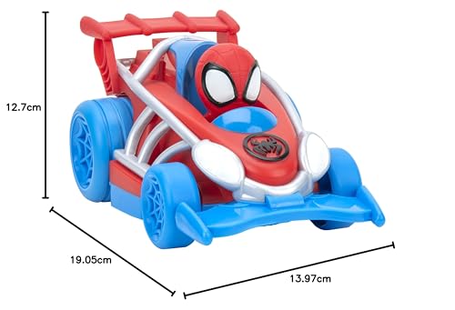 Spidey and his Amazing Friends Webbed Wheelie Pull Back Vehicle with Spidey Figure (SNF0015) 10