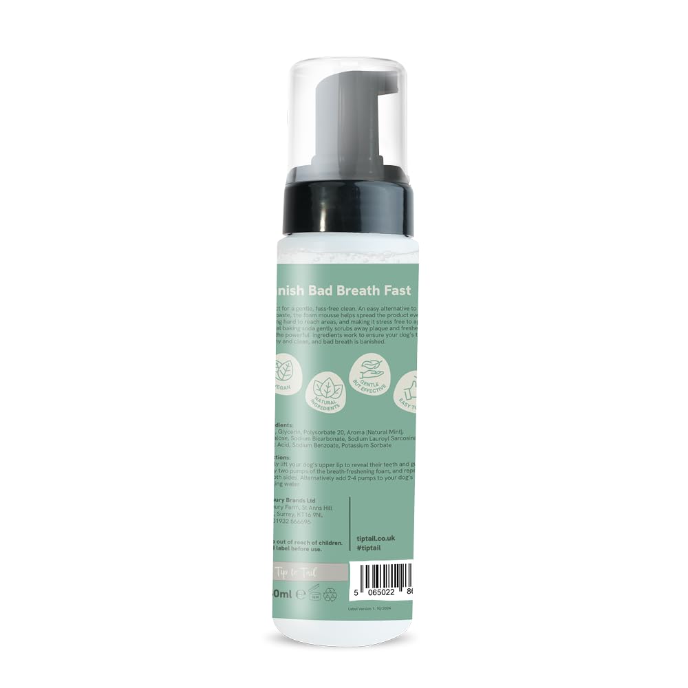 Tip Tail Puppermint Breath Blaster Dog Dental Mousse - Freshens Breath, Prevents Plaque | 200 ml 2