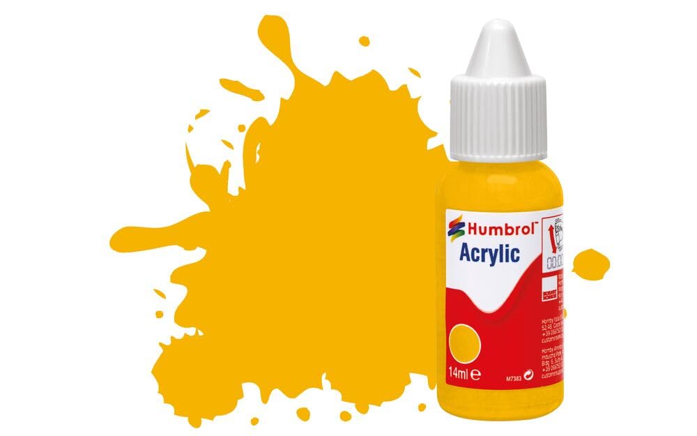 Humbrol DB0154 Acrylic Paint No 154 Insignia Yellow - Matt | 14ml Dropper Bottle