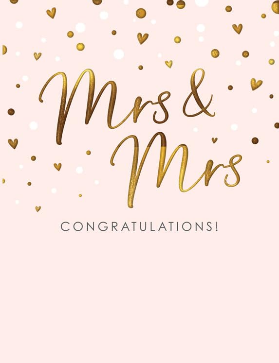 Piccadilly Greetings Wedding Card Mrs & Mrs Congratulations | 8 x 6 Inches | Designed & Made in UK