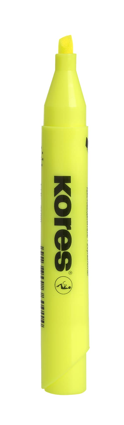 Kores High Liner Plus Highlighter - Yellow Fluorescent, Chisel Tip (Pack of 1)