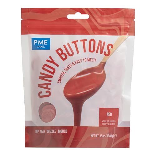 PME Candy Buttons - Red Icing for Dipping, Drizzling, and Moulding | 340g