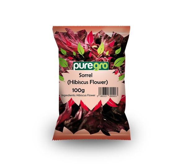 Puregro Dry Sorrel (Hibiscus Flower) - 100g Pack of 2 | For Drinks, Jelly & Desserts