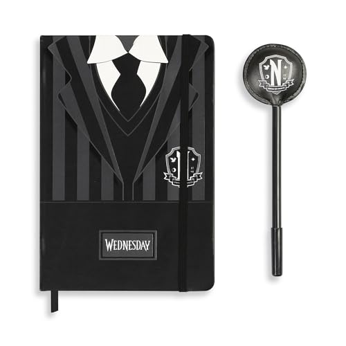 Karactermania Wednesday Uniform Gift Box with Diary and Fashion Ballpoint Pen (Black)