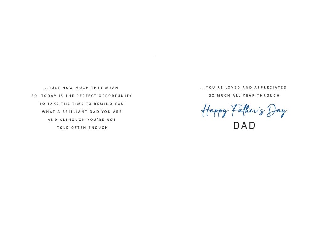 Piccadilly Greetings Father's Day Card - Dad Caption | 9 x 6 Inches | Made in the UK