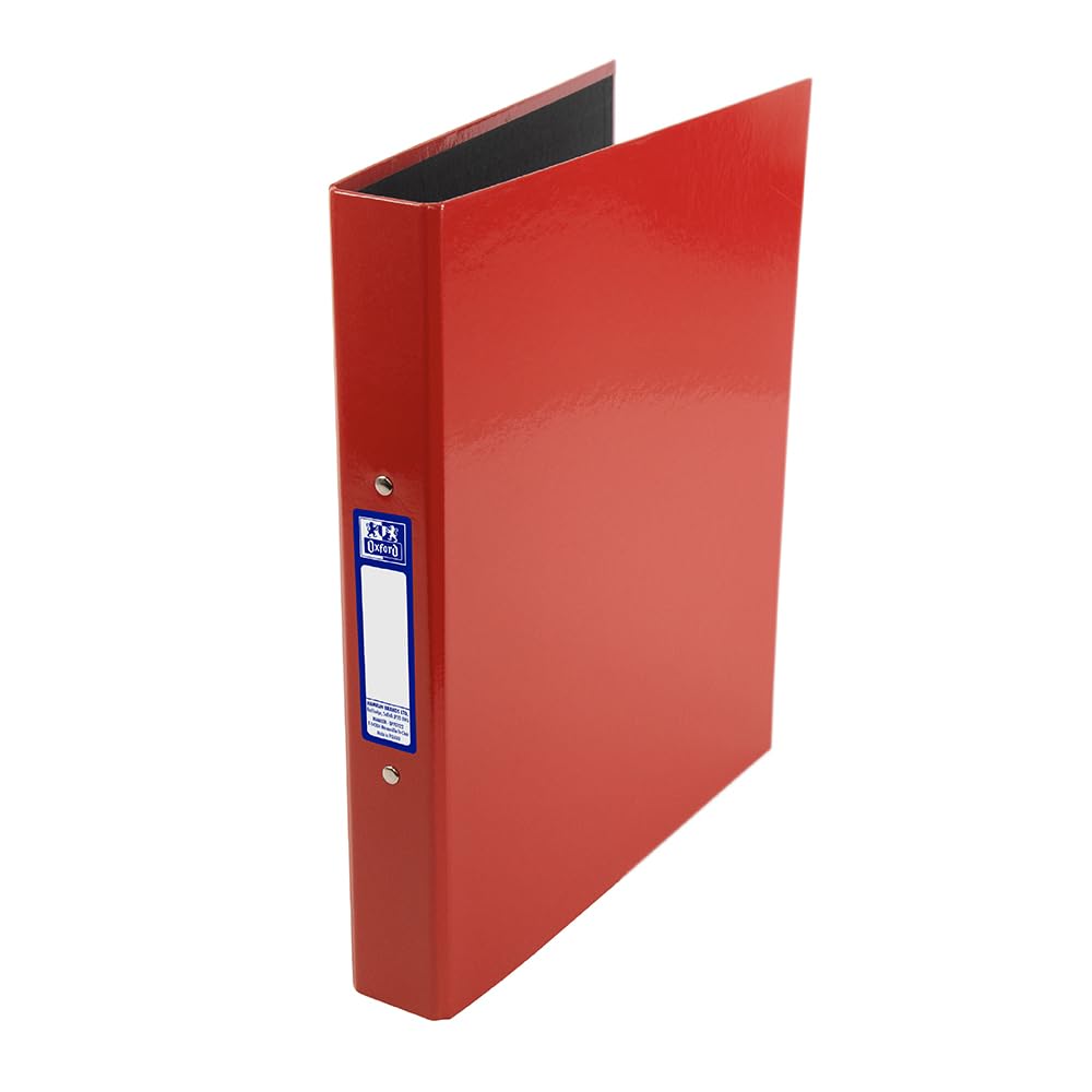 Oxford Premium A4 Ring Binder, Red Single Folder, 25mm Capacity, Laminated 1