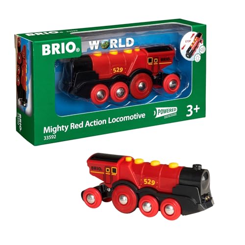 BRIO World Mighty Red Action Locomotive - Battery-Powered Train for Kids 3 Years Up