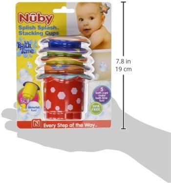 Nuby Splish Splash Stacking Cups - Water Play & Educational Bath Toy 2
