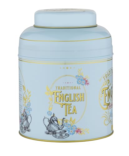 New English Teas Vintage Victorian Powder-Blue Tea Caddy with 80 Decaffeinated English Breakfast Teabags 7
