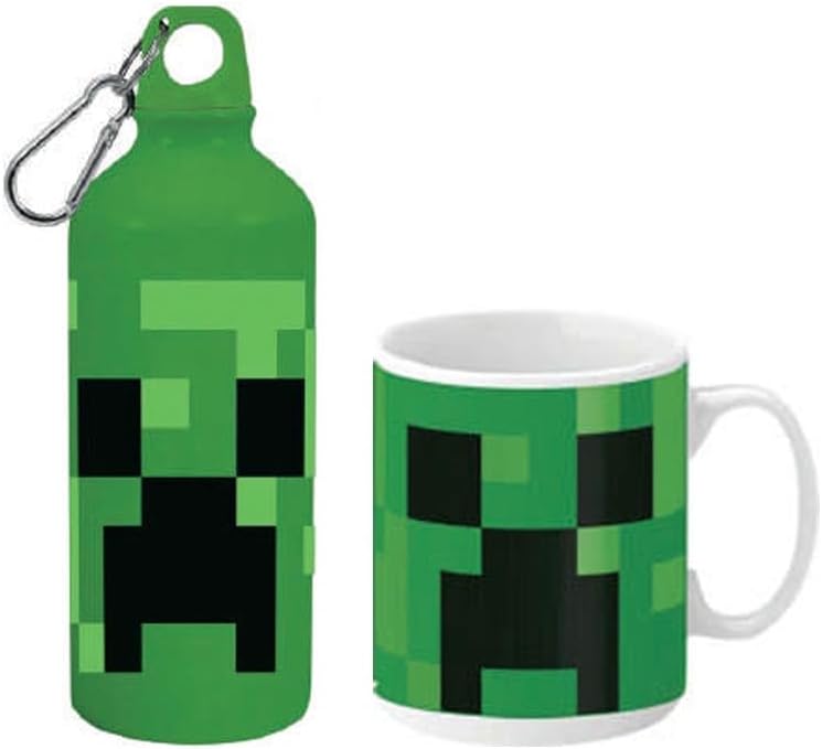 Kids Licensing Minecraft Aluminium Drinking Bottle and Cup Set, 500 ml (MC00015)