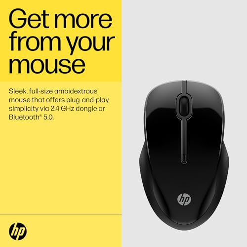 HP Souris Double 250 Wireless Mouse - Dual-Mode Connectivity, AmDesign, Recycled Materials