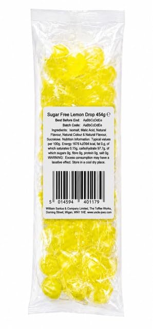 Uncle Joe's Sugar Free Lemon Drops - Classic Citrus Flavour | 454g Bag 2