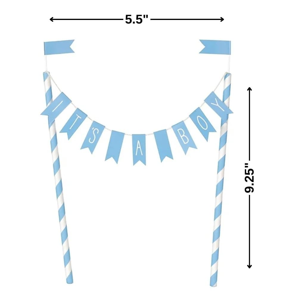 Unique It's a Boy Premium Blue Baby Shower Bunting Cake Topper | 13cm x 23cm 6