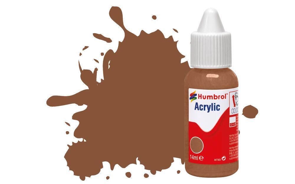 Humbrol No.186 Brown Matt Acrylic Model Primer Paint 14ml | Fast-Drying 1