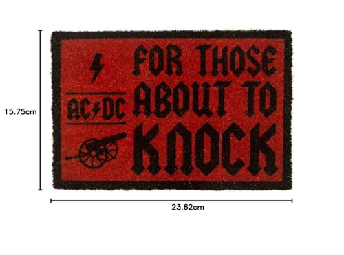 Pyramid International AC/DC For Those About To Knock Coir Doormat, 40 x 60 cm, Multi-Colour 4