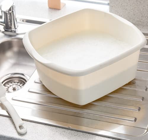 Addis 8 Litre Rectangular Bowl - Linen Cream | BPA-Free Plastic | Made in UK